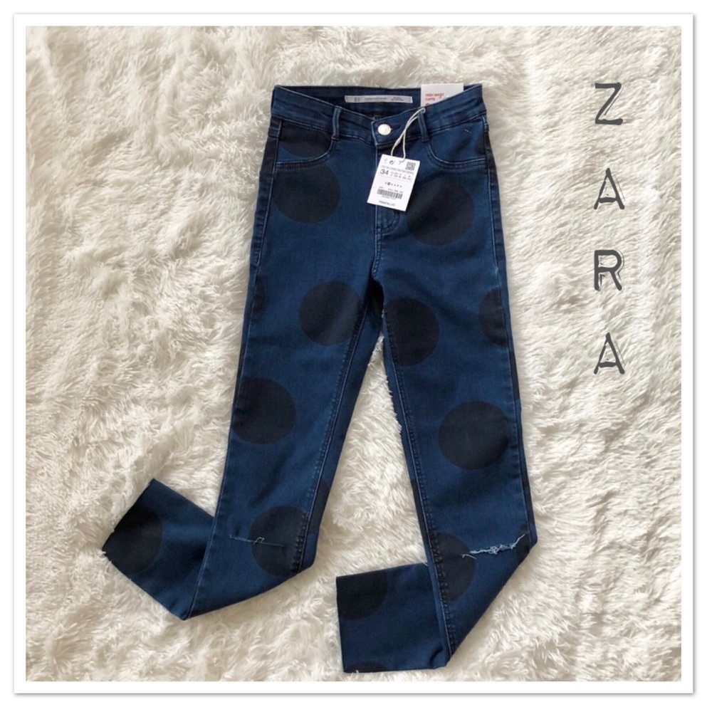 Zara Trafaluc Polka Dot Jeans - NWT